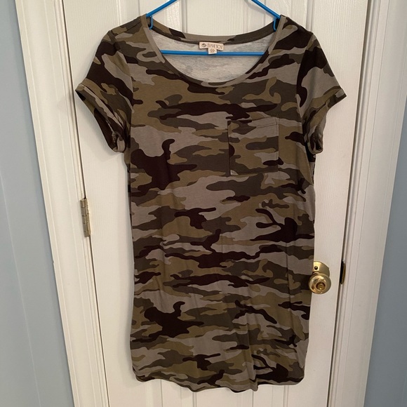 camo print t shirt dress